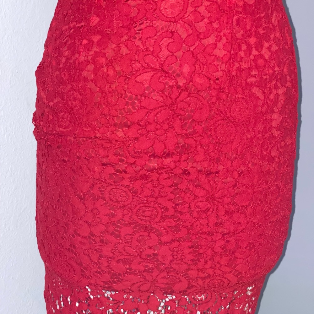 Elegant Burgundy Lace Dress from EXPRESS - Picture 4 of 6
